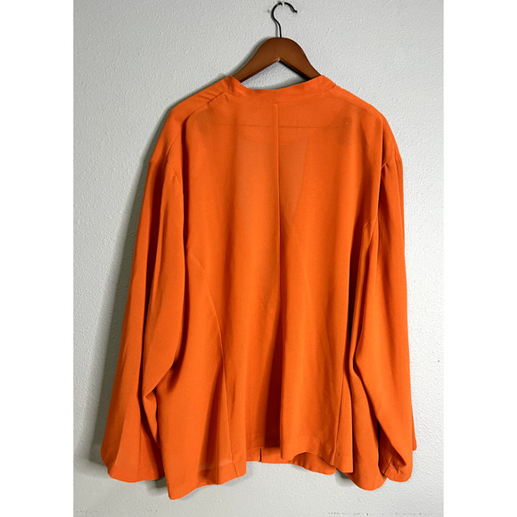 Tally Taylor Womens Cardigan Duster 32W Flow Rust Rhinestone Clasp Mature Career - Picture 4 of 10